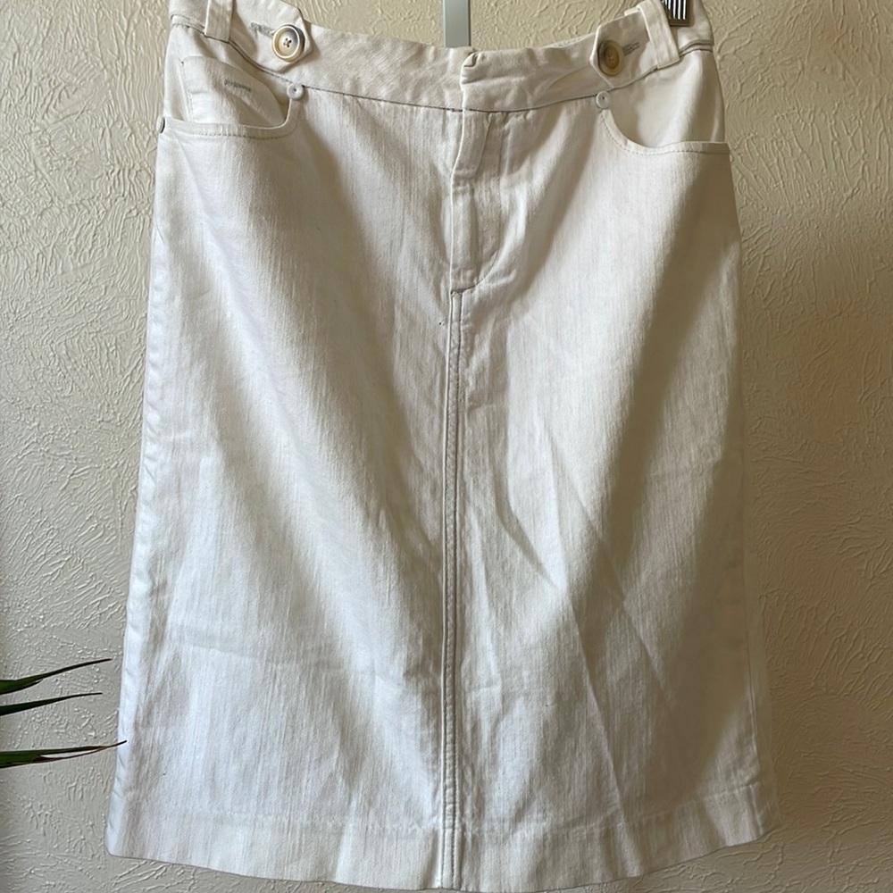 Banana Republic white pencil denim casual skirt